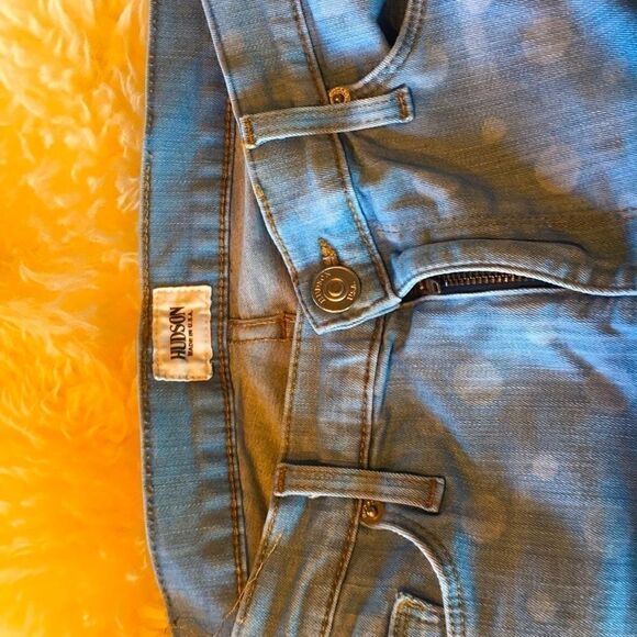 Hudson polkadot print high waist stretch denim skinny light blue jeans size  30 - Picture 7 of 10